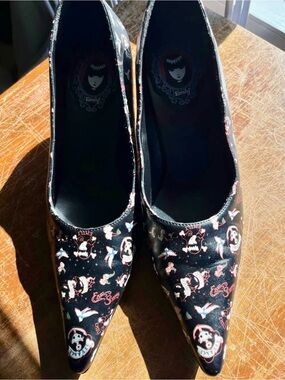Emily the Strange Tattoo Flash kitten heel shoes
